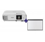 3LCD Epson EH-TW740 Full HD 3300 Ansi, WiFi + plátno Aveli 200 x 125